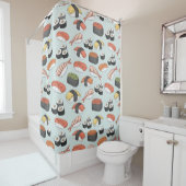 Rideaux De Douche Motif japonais de nourriture de sushi (En situation)