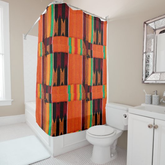 Rideaux De Douche Motif Kente Cloth (En situation)