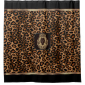 Rideaux De Douche Motif Léopard Brown et noir avec tête de lion (Devant)