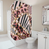 Rideaux De Douche Motif léopard, Empreinte de léopard, Poster de ani (En situation)