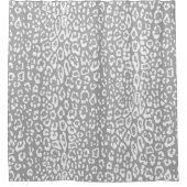 Rideaux De Douche Motif léopard en blanc et gris clair (Devant)
