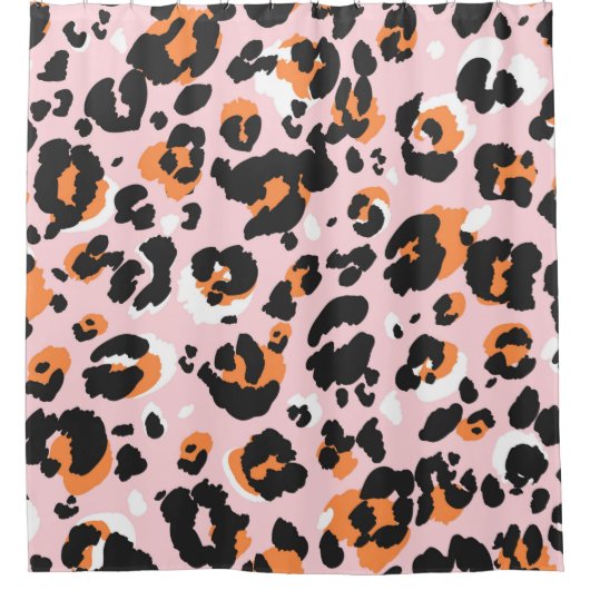 Rideaux De Douche Motif léopard sans soudure. Texture leo classique. (Devant)