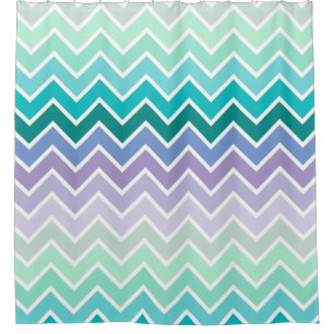 Rideaux De Douche Motif lilas turquoise d'Ombre Chevron
