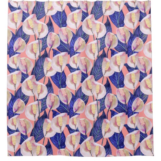 Rideaux De Douche Motif Lily de paix romantique (Devant)