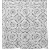Rideaux De Douche Motif Mandala géométrique noir et blanc (Devant)