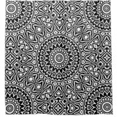 Rideaux De Douche Motif Mandala noir et blanc moderne (Devant)