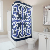 Rideaux De Douche Motif marocain bleu (En situation)