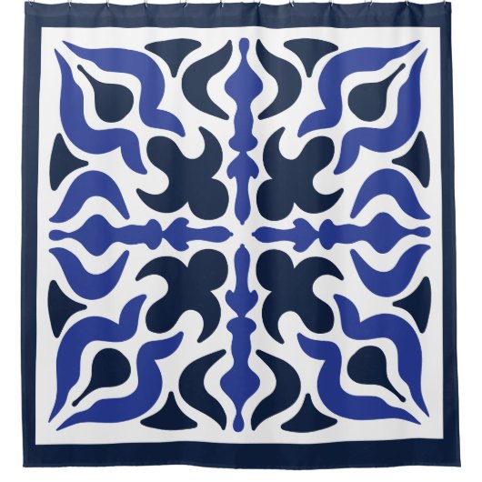 Rideaux De Douche Motif marocain bleu (Devant)