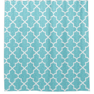 Rideaux De Douche Motif marocain de damassé bleue élégante d'Aqua