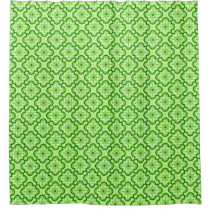 Rideaux De Douche Motif marocain de tuile - vert de chaux