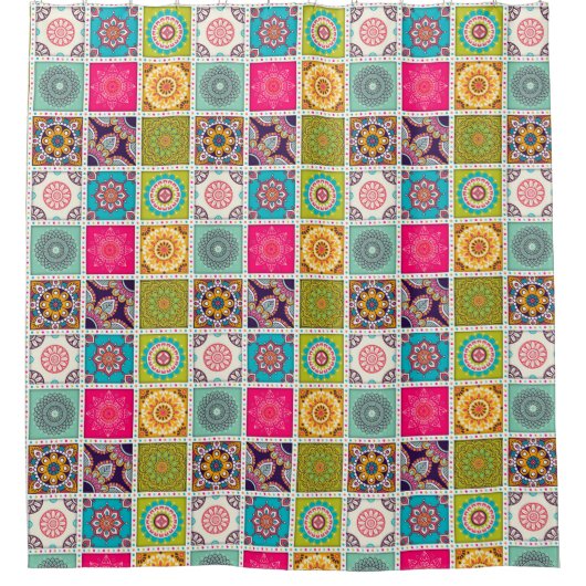 Rideaux De Douche Motif marocain en carreaux (Devant)