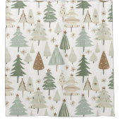 Rideaux De Douche Motif marron des arbres de Noël modernes (Devant)