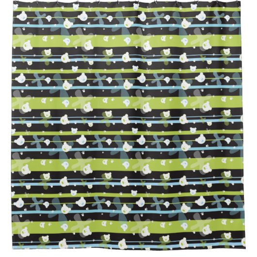 Rideaux De Douche Motif mignon avec peu d'ours (Devant)