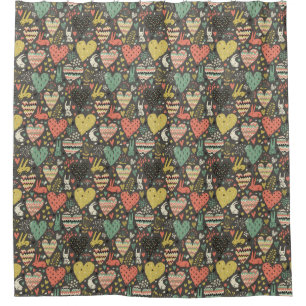 Rideaux De Douche Motif mignon de lapins d'amour avec des coeurs