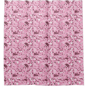 Rideaux De Douche motif mignon de rose d'oiseaux et de fleurs