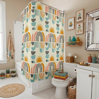 Rideaux De Douche Motif minimaliste boho-scandi d'été