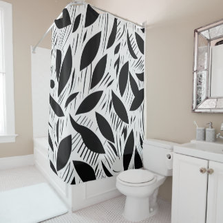 Rideaux De Douche Motif minimaliste noir et blanc moderne