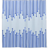 Rideaux De Douche Motif moderne à rayures sur bleu pâle (Devant)