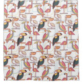 Rideaux De Douche Motif moderne avec les oiseaux tropicaux (Devant)
