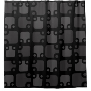 Rideaux De Douche Motif moderne du milieu du siècle Noir