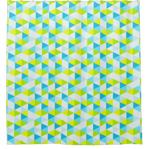 Rideaux De Douche Motif moderne géométrique de triangles vertes et
