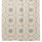 Rideaux De Douche Motif moderne orange et vert Mandala (Devant)