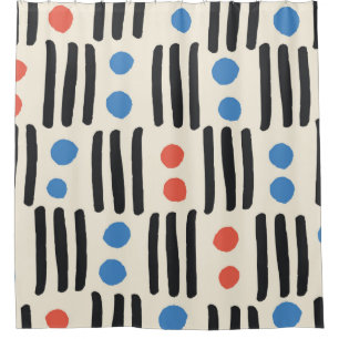 Rideaux De Douche Motif moderne sans couture avec rayures et points