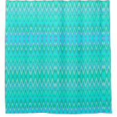 Rideaux De Douche Motif moderne zigzag - vagues turquoise (Devant)