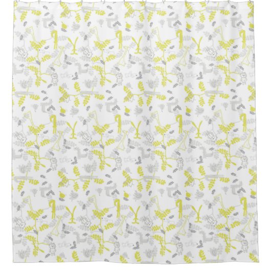 Rideaux De Douche motif montrant les animaux 2 de bébé (Devant)