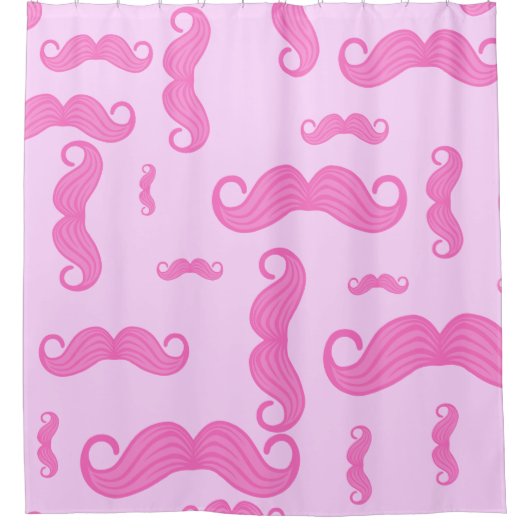 Rideaux De Douche Motif Moustache Rose (Devant)