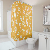 Rideaux De Douche Motif musical (En situation)