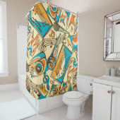Rideaux De Douche Motif musical (En situation)