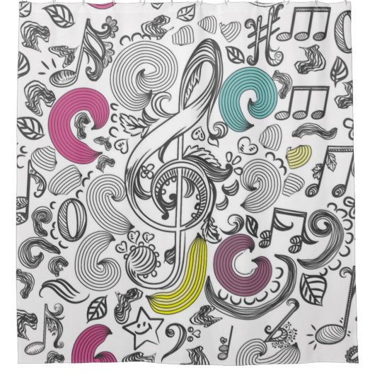 Rideaux De Douche Motif musical (Devant)