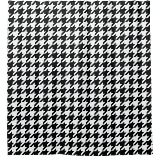 Rideaux De Douche Motif noir blanc de Houndstooth (Devant)