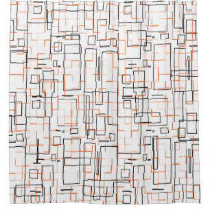 Rideaux De Douche Motif noir orange élégant