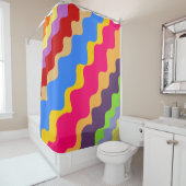 Rideaux De Douche Motif ondulé rétro coloré (En situation)