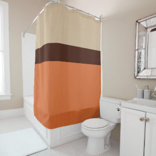 Rideaux De Douche Motif Orange Brown ivoire
