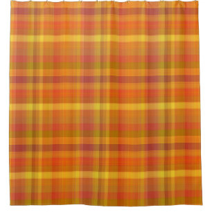 Rideaux De Douche Motif orange de plaid d'automne confortable