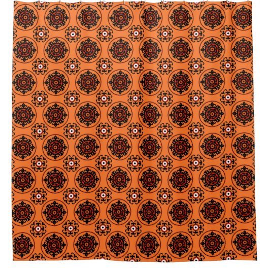 Rideaux De Douche Motif orange de Suzani (Devant)