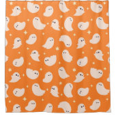 Rideaux De Douche Motif Orange Ghost Doodle (Devant)