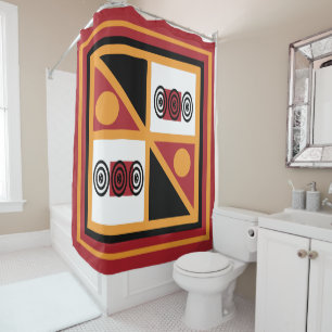 Rideaux De Douche Motif orné tribal africain coloré moderne
