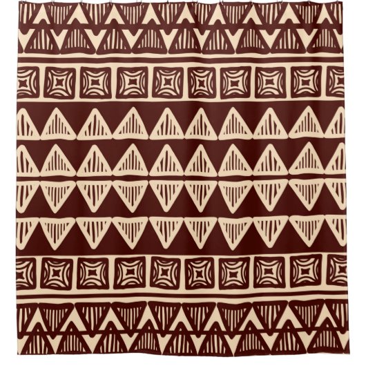 Rideaux De Douche Motif ornemental tribal rayé (Devant)