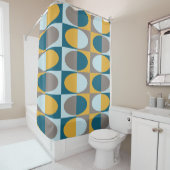 Rideaux De Douche Motif ovale rétro du milieu du siècle 2 (En situation)