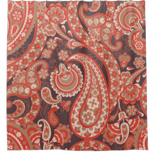 Rideaux De Douche Motif Paisley vintage sans soudure. Fleur fantasti