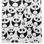 Rideaux De Douche Motif Panda noir et blanc Kawaii (Devant)