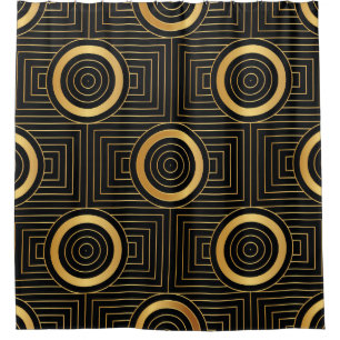 Rideaux De Douche Motif papier peint Art Déco vintage