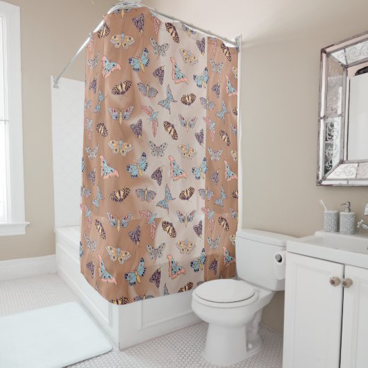 Rideaux De Douche Motif papillon de la teigne (En situation)