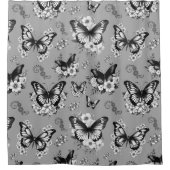 Rideaux De Douche Motif Papillon Gris (Devant)
