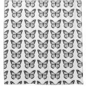 Rideaux De Douche Motif papillon noir et blanc (Devant)