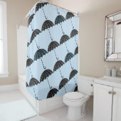 Rideaux De Douche Motif parapluie gris bleu (En situation)